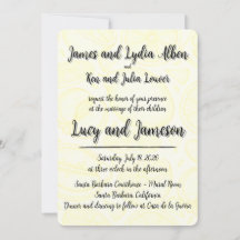 Fruity yellow citrus formal wedding invitation
