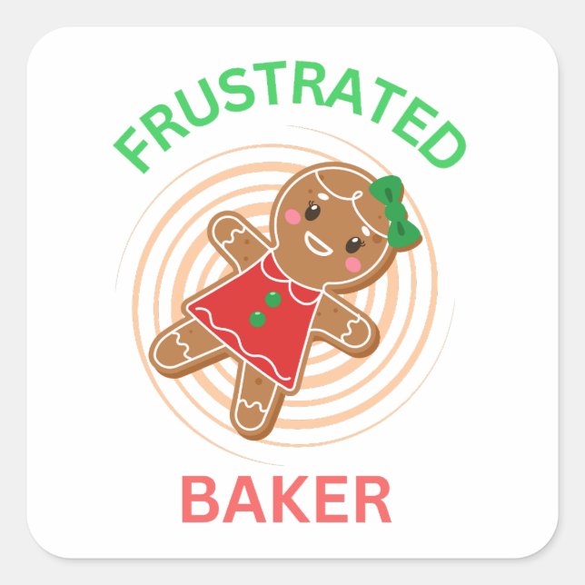 FRUSTRAT BAKER GINGERBREAD COOKIE QUADRATISCHER AUFKLEBER (Vorderseite)
