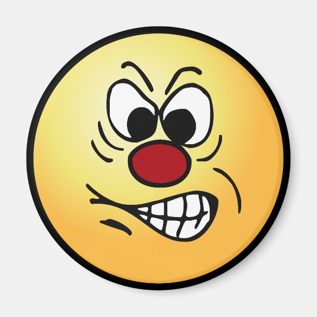 Frustriert Face Grumpey Magnet (Vorne)