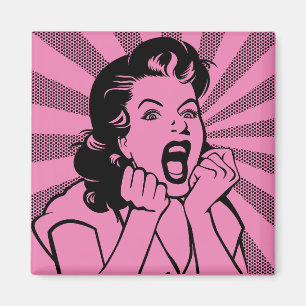 Frustrierte Frau Schrei Lustiger Kühlschrankmagnet Magnet