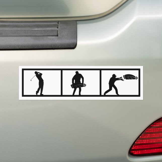 Frustrierter Golfer wirft seine Tasche Autoaufkleber (Auf Auto)