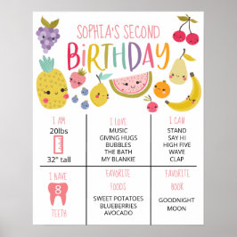 Frutti Second Birthday Milestone Poster