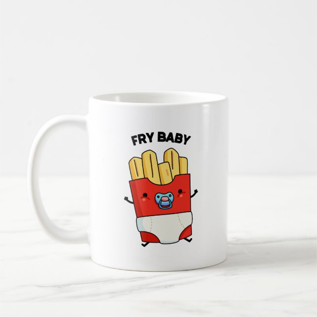 Fry Baby Funny French Fries Pun Kaffeetasse (Links)