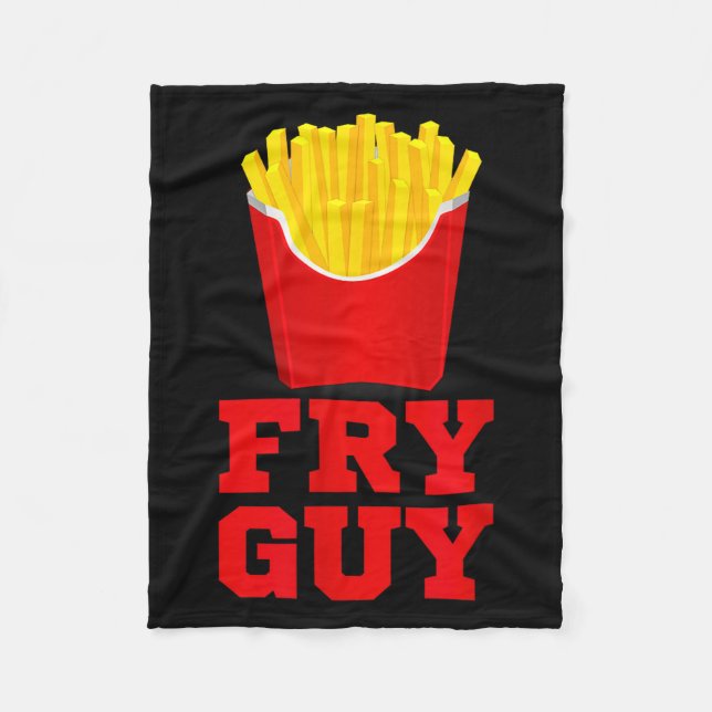 Fry Guy Fast Food Lover Fries Funny Novelty  Fleecedecke (Vorderseite)