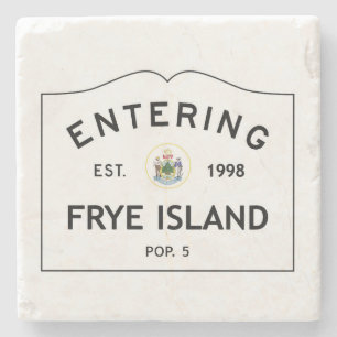 Frye Insel-Zeichen, Frye Insel Maine, Bevölkerung Steinuntersetzer