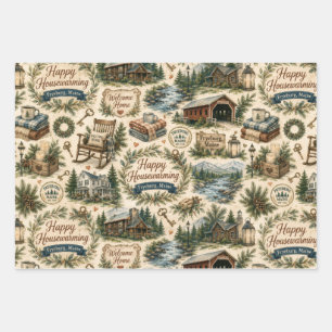 Fryeburg Maine Einzugs-Geschenkpapier Geschenkpapier Set