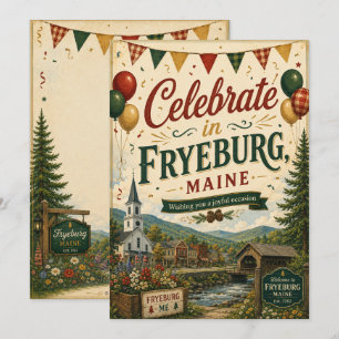 Fryeburg Maine Festliche Gelegenheit Grußkarte Feiertagskarte