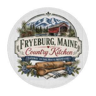 Fryeburg Maine Landküche Dekoratives Glas Schneidebrett