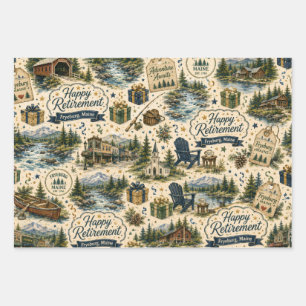 Fryeburg Maine Ruhestandsfeier Verpackung Geschenkpapier Set