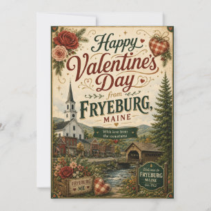Fryeburg Maine Valentinstag-Grußkarte Feiertagskarte