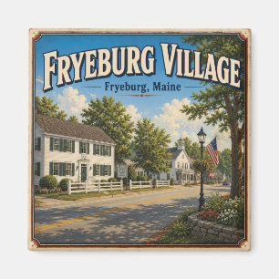 Fryeburg Village Maine Vintage Main Street Platz Magnet