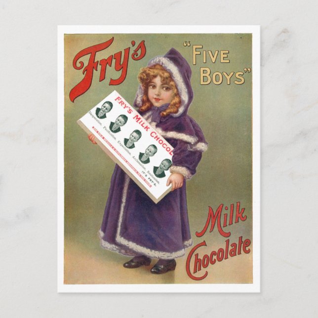 Fry's "Five Boys" Milchschokolade und Zeichen Postkarte (Vorderseite)