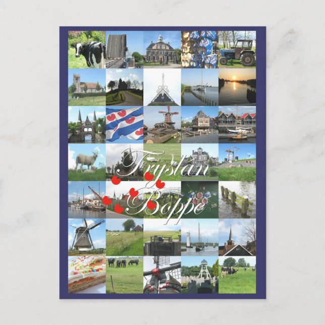 Fryslân Boppe Friesland Foto-Postkarte Kaart Postkarte (Vorderseite)