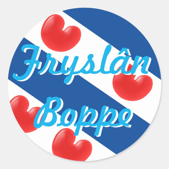 Fryslân Boppe Runder Aufkleber (Vorderseite)