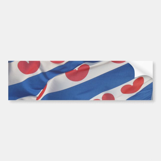 Fryslan Frisian-Flagge krankeres Stoßfriesland Autoaufkleber (Vorne)