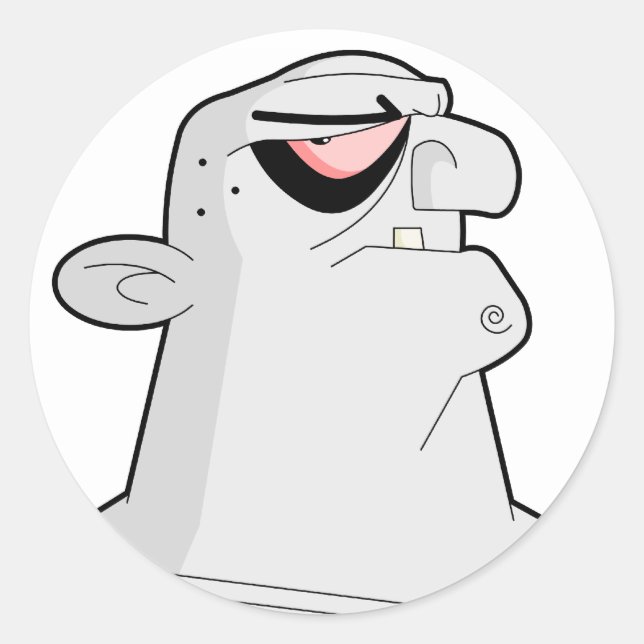fs008-Cartoon-zombie-head Runder Aufkleber (Vorderseite)