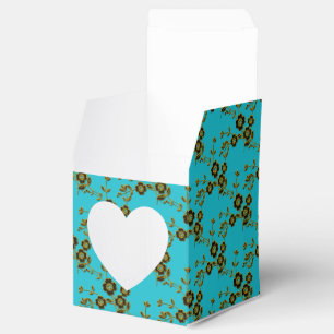 FS Style 1-Aqua-Gold-GASTGESCHENK-BOXES, Herzkaste Geschenkschachtel