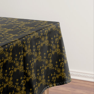 FS Style 1-BLACK-GOLD-52x70 BAUMWOLLE Tischdecke