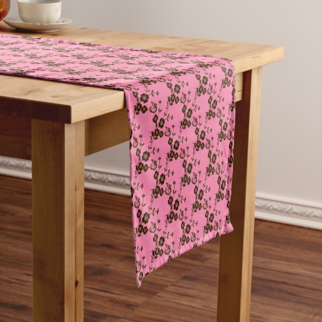 FS-Style 1-PINK-BROWN-TABLE-RUNNER 14x72in Kurzer Tischläufer (Beispiel)