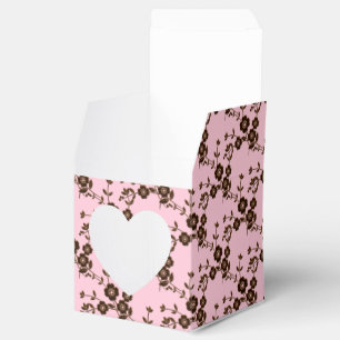 FS Style 1-S Pink-Brown-FAVOR BOXES, Herzkasten Geschenkschachtel