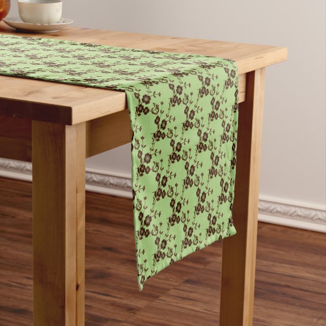 FS-Style 1-SPRING GREEN-BROWN-TABLE RUNNER 14x72in Kurzer Tischläufer (Beispiel)