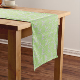 FS-Style 1-SPRING GREEN-WHITE-TABLE-RUNNER 14x72in Kurzer Tischläufer