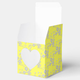 FS Style 1-Yellow White 2-FAVOR BOXES, Herzstil Geschenkschachtel