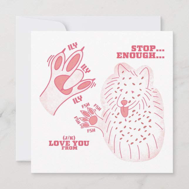 FSH - Schluss mit J/K-Liebe Sie - ASL Design Karte (Vorderseite)