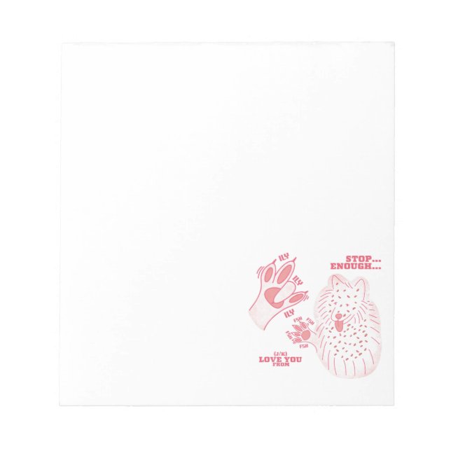 FSH - Schluss mit J/K-Liebe Sie - ASL Design Notizblock (Vorderseite)