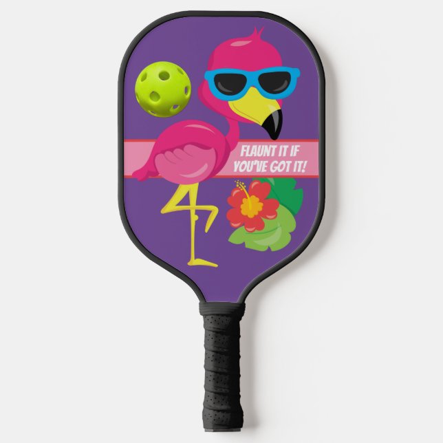 Fstartet es, wenn ihr es Got habt! Flamingo Pickleball Schläger (Vorderseite)