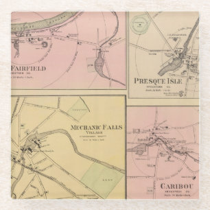 Ft Fairfield, Presque Insel, Karibu-Karte Glasuntersetzer