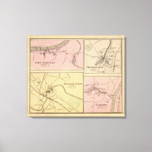 Ft Fairfield, Presque Insel, Karibu-Karte Leinwanddruck