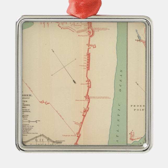 Ft Fisher Silbernes Ornament (Vorne)