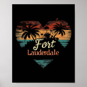 Ft. Fort Lauderdale - Herz Vintage Liebe Frauen Ki Poster
