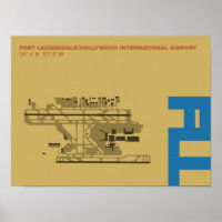 Ft. Lauderdale Airport (FLL) Diagramm Poster