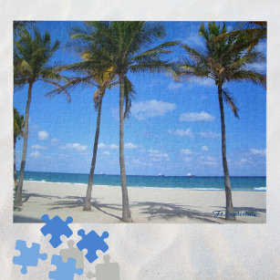 Ft Lauderdale Beach Florida Sand Palmen Bäume Ozea Puzzle