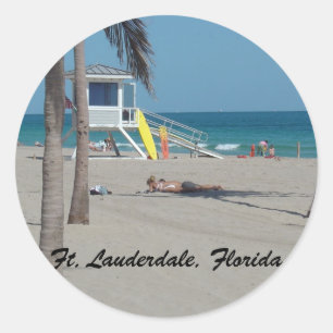 Ft Lauderdale Beach Lifeguard Runder Aufkleber