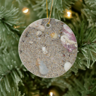 Ft. Lauderdale Beach Sand und Muscheln Keramik Ornament