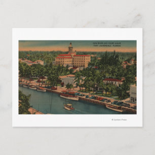 Ft. Lauderdale, FL - Ansicht New River & Court Postkarte