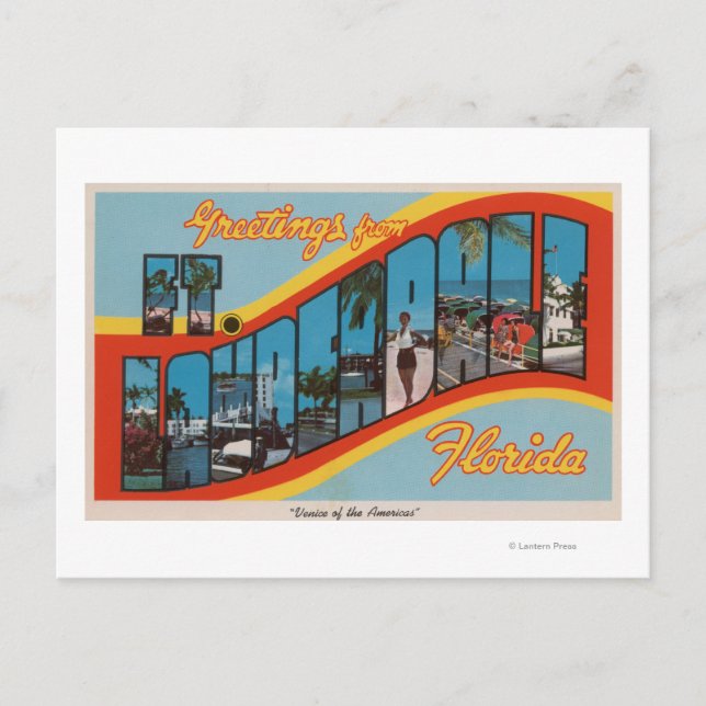 Ft. Lauderdale, Florida - Großbuchstaben Szenen 2 Postkarte (Vorderseite)