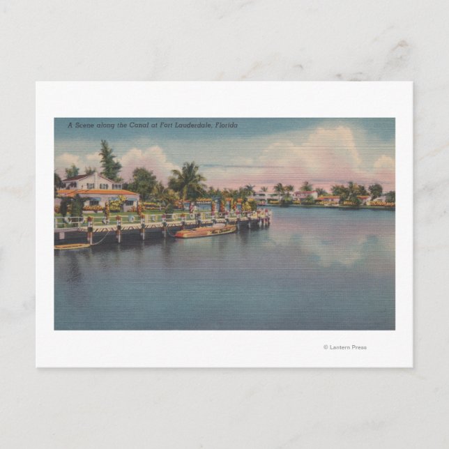 Ft. Lauderdale, Florida - Kanale Szene Postkarte (Vorderseite)