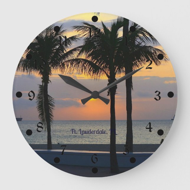 Ft. Lauderdale Große Wanduhr (Vorderseite)