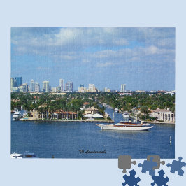 Ft Lauderdale Intraküste Wasserstraße Skyline Yach Puzzle