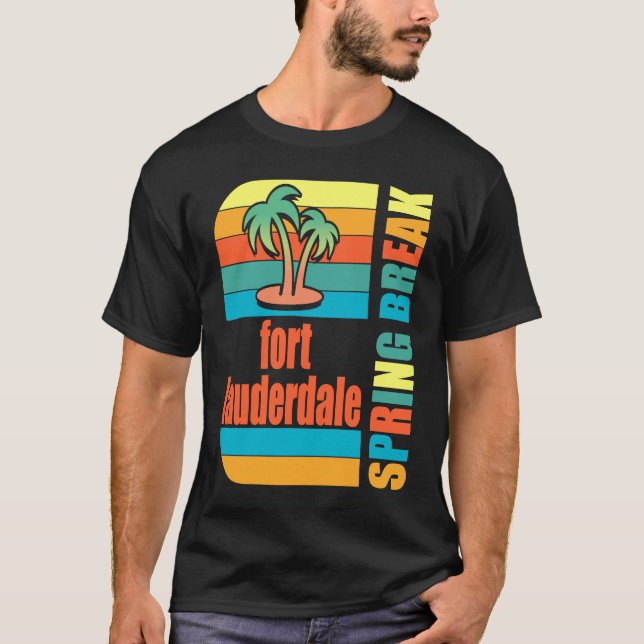 Ft Lauderdale Spring Break Hoch Schule Retro Stran T-Shirt (Vorderseite)