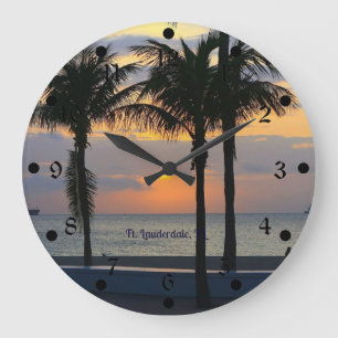 Ft. Lauderdale Sunset Große Wanduhr