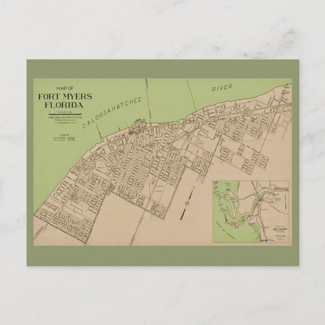 Ft Myers Florida Vintage Karte (Vorderseite)