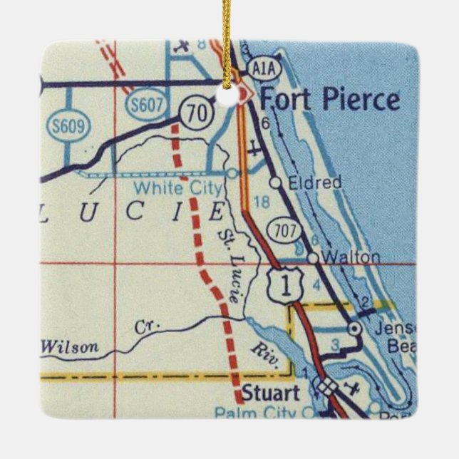 Ft. Pierce und Stuart Florida Keramikornament (Rückseite)
