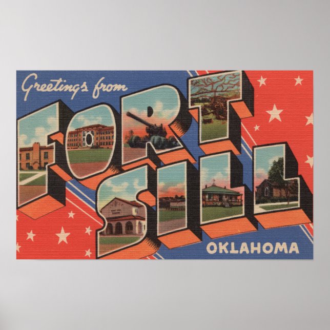 Ft. Sill, Oklahoma - Große Briefmarkenszenen Poster (Vorne)