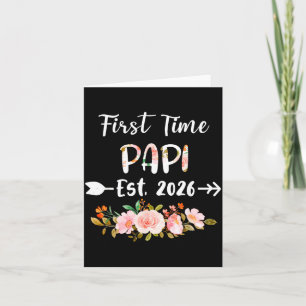 Ft Time Pa Est 2026 Florale Schwangerschaftsankünd Karte