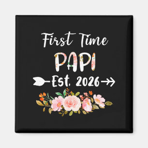 Ft Time Pa Est 2026 Florale Schwangerschaftsankünd Magnet